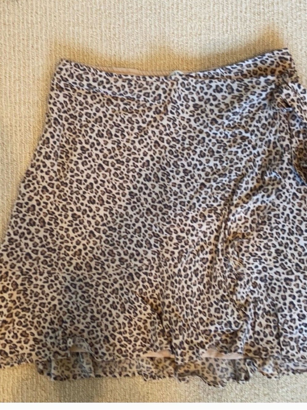 Abercrombie & Fitch Leopard Print Mini Skirt - Tan & Black size S